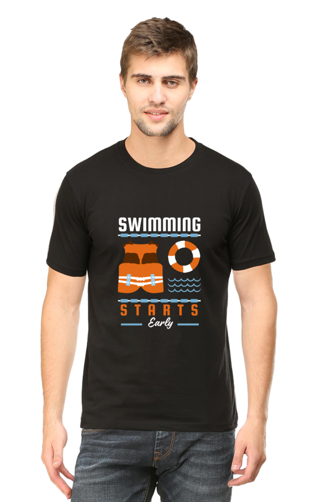 Men's Round Neck Swimming T-Shirt - Starts