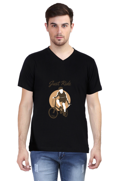 Men's BMX V Neck T-Shirt - just ride