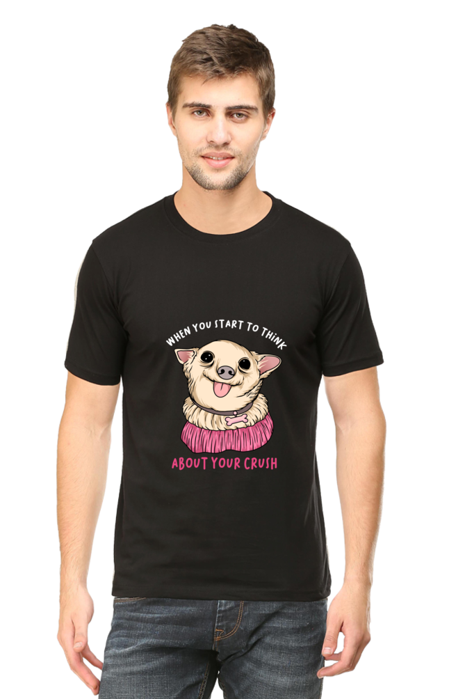 Men's Funny & Queen SVG Round Neck T-Shirt - crush