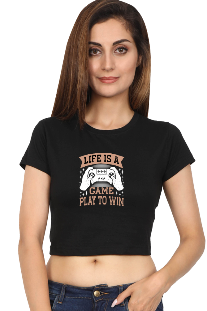 Women Gamer Crop Top - Life
