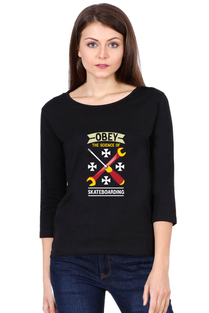 Women  Skateboard Full Sleeve T-Shirt - Obey