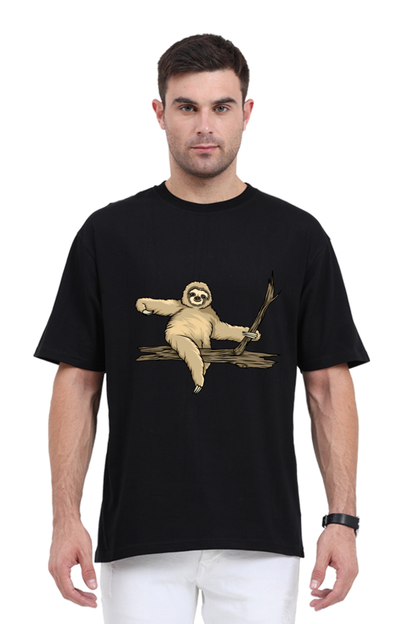 Men Sloth Oversized Classic T Shirt  - wood ride