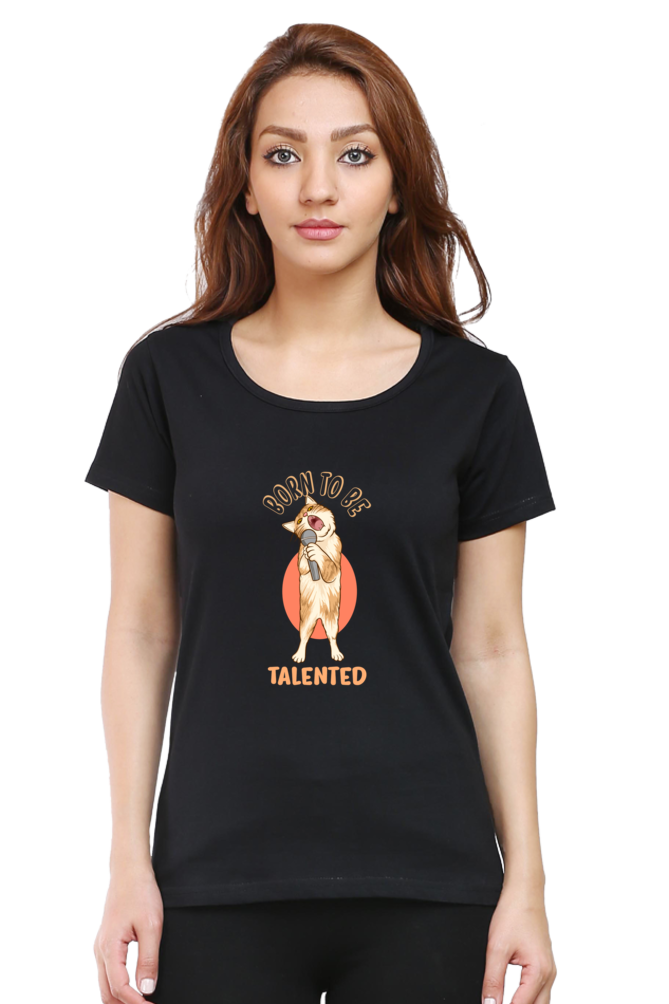 Women’s Round Neck Printed Funny & Queen SVG T-Shirts -  talented
