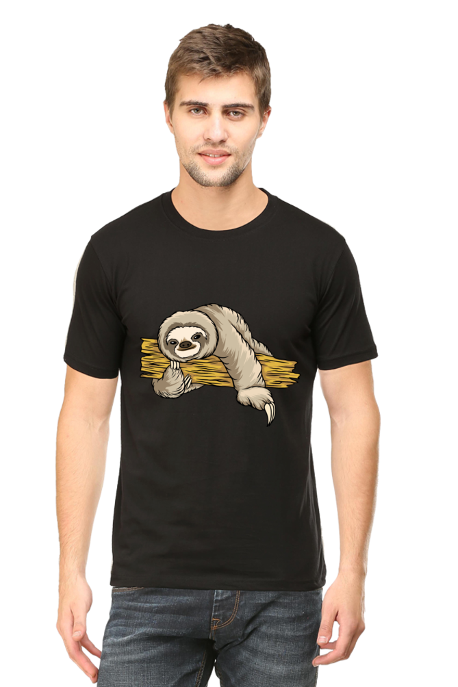 Men's Round Neck Sloth T-Shirt - Cuddle