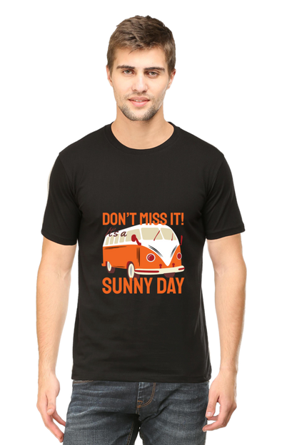 Men's Round Neck Summer T-Shirt - Sunny Day