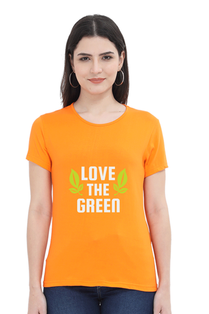 Women’s Round Neck Printed Gardening T-Shirts -   green