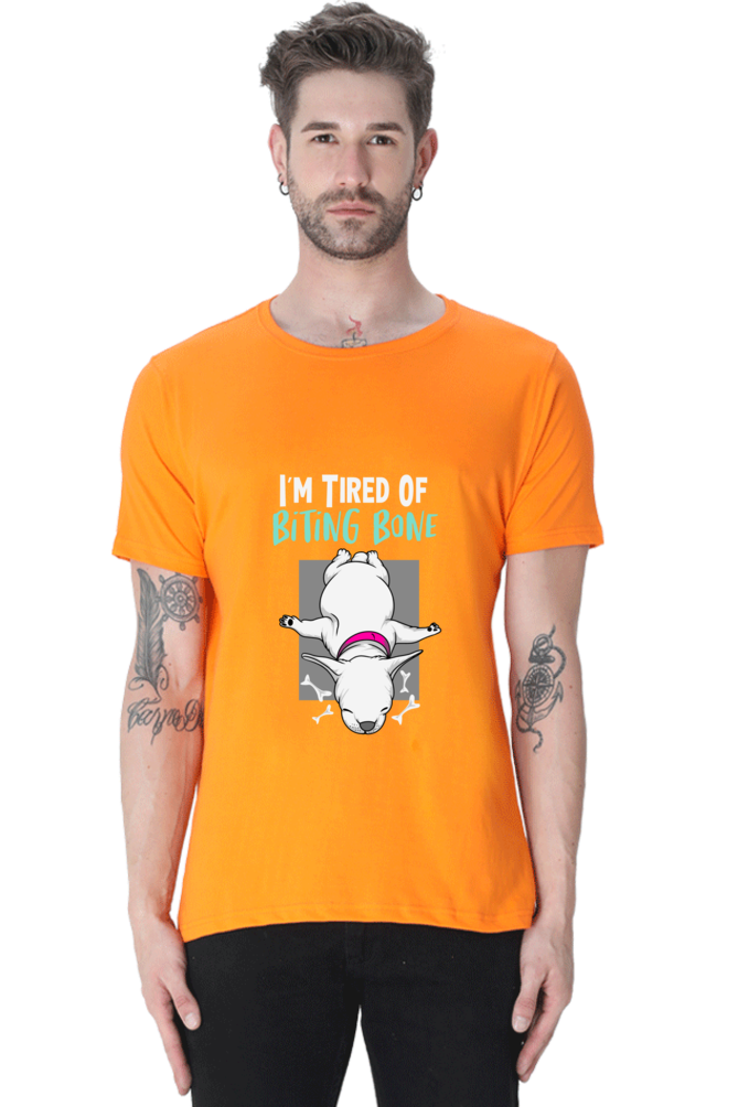 Men's Funny & Queen SVG Round Neck T-Shirt - biting