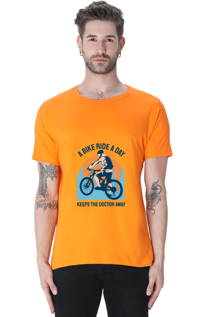 Men's Rider Cotton Round Neck T-Shirt - bike ride