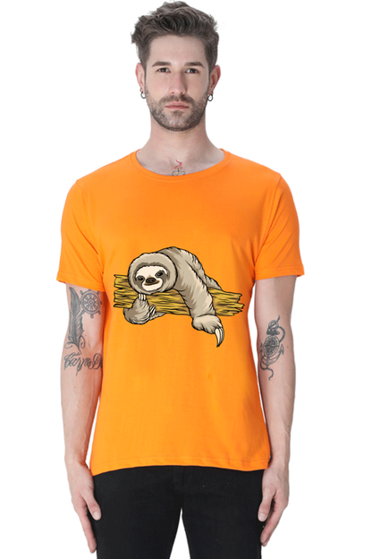 Men's Round Neck Sloth T-Shirt - Cuddle
