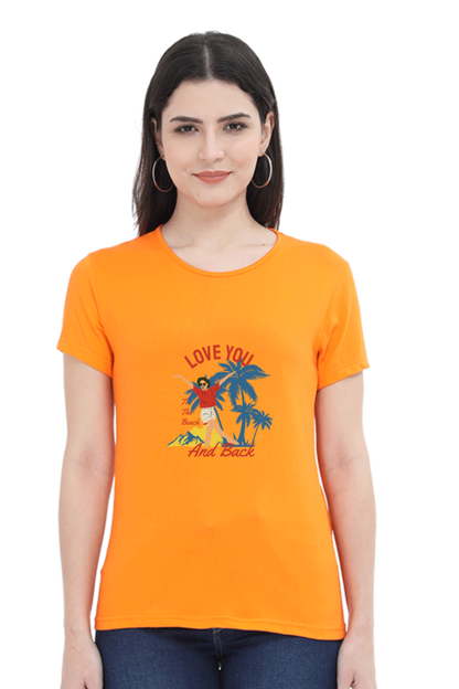 Women’s Round Neck Printed Summer T-Shirts - Beach & Back
