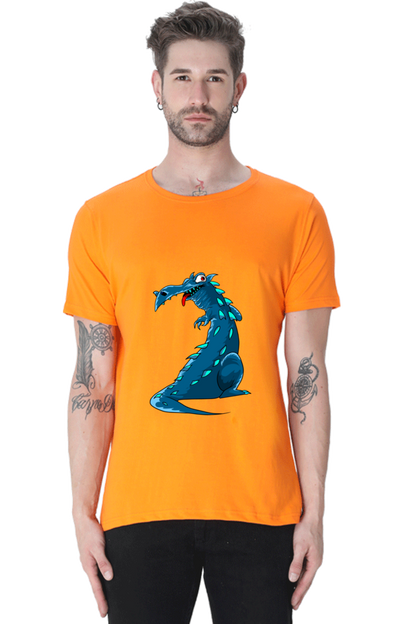 Men's Animal's & Monster's Cotton Round Neck T-Shirt - dinosaur