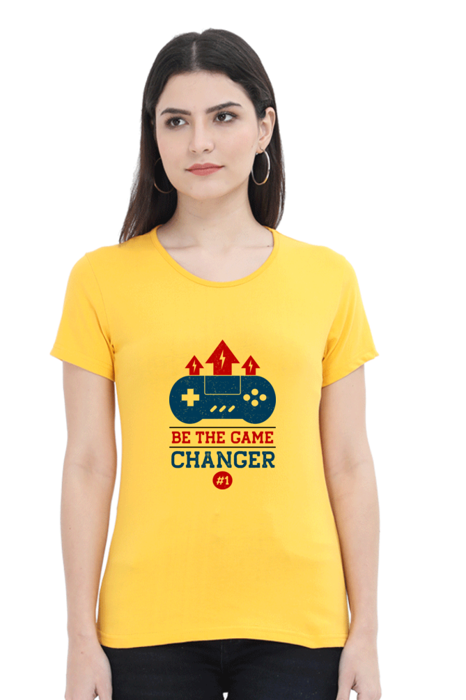 Women’s Round Neck Printed Gamer T-Shirts -  Changer