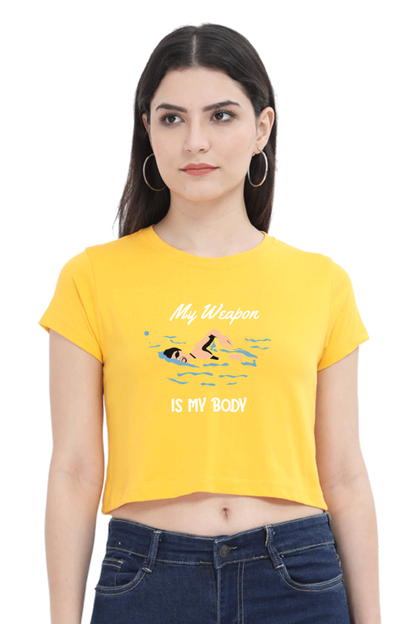 Women's Swimming Crop Top - Weapon
