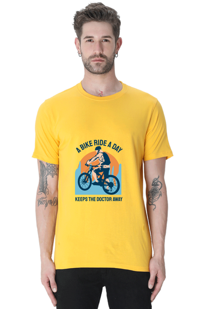 Men's Rider Cotton Round Neck T-Shirt - bike ride