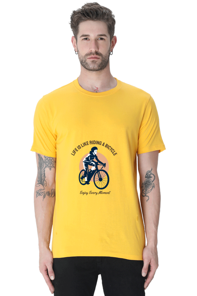 Men's Rider Cotton Round Neck T-Shirt - life
