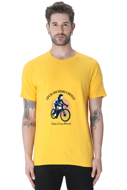 Men's Rider Cotton Round Neck T-Shirt - life
