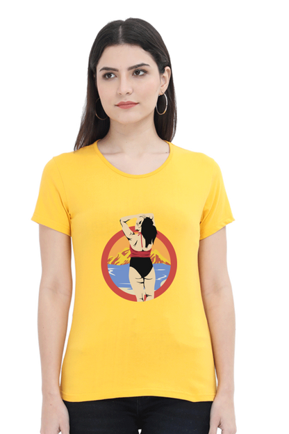 Women’s Round Neck Printed Summer T-Shirts - Girl