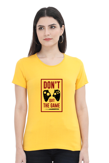 Women’s Round Neck Printed Gamer T-Shirts -  Quit