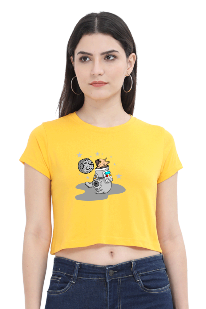 Women Animal's & Monster's  Crop Top -  astro dog