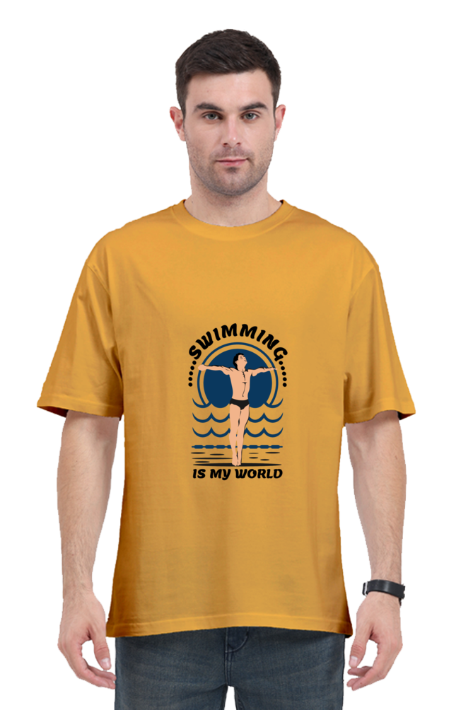 Men Swimming Oversized Classic T Shirt  - My World