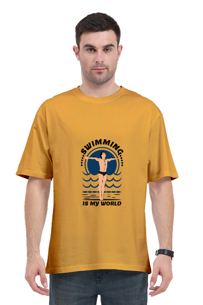 Men Swimming Oversized Classic T Shirt  - My World