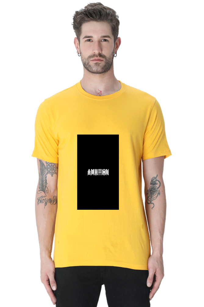 Men's Round Neck Minimalistic T-Shirt - Ambition