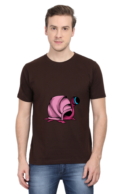 Men's Animal's & Monster's Cotton Round Neck T-Shirt - monster snail