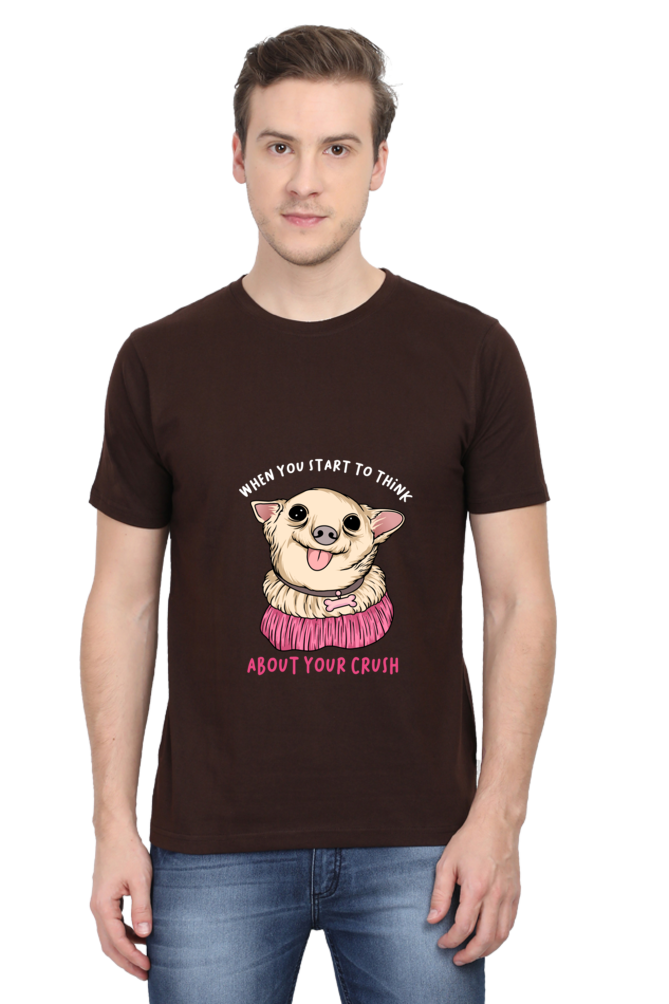 Men's Funny & Queen SVG Round Neck T-Shirt - crush
