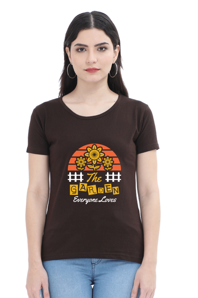 Women’s Round Neck Printed Gardening T-Shirts - everyone