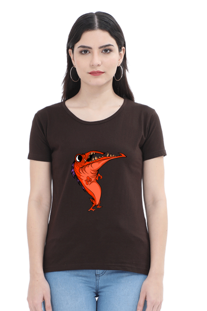 Women’s Round Neck Printed Animal's & Monster's T-Shirts - dancing monster
