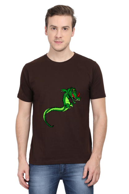 Men's Animal's & Monster's Cotton Round Neck T-Shirt - dragon