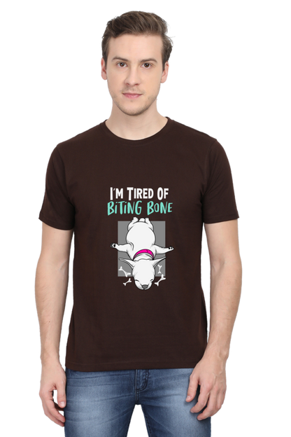 Men's Funny & Queen SVG Round Neck T-Shirt - biting