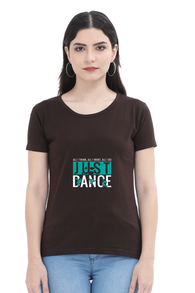 Women’s Round Neck Printed Dance T-Shirts - just dance