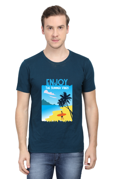 Men's Round Neck Summer T-Shirt - Vibe
