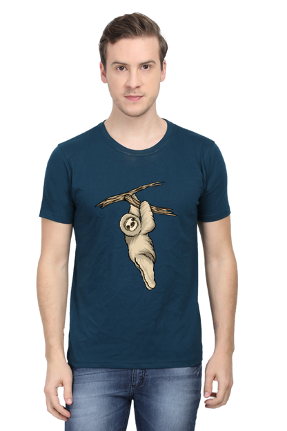Men's Round Neck Sloth T-Shirt - play baby