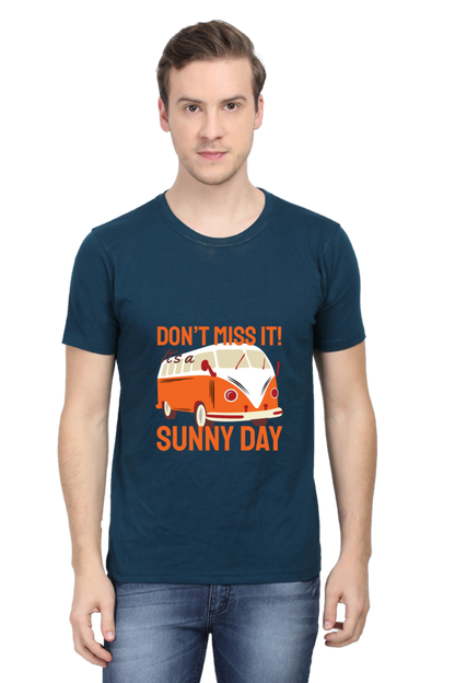 Men's Round Neck Summer T-Shirt - Sunny Day