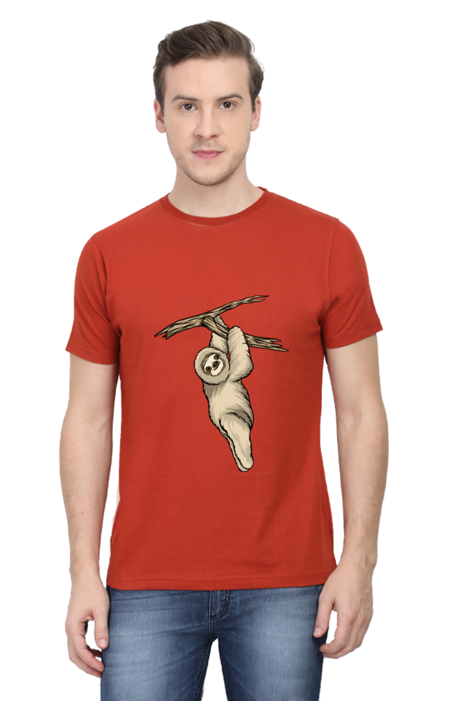 Men's Round Neck Sloth T-Shirt - play baby