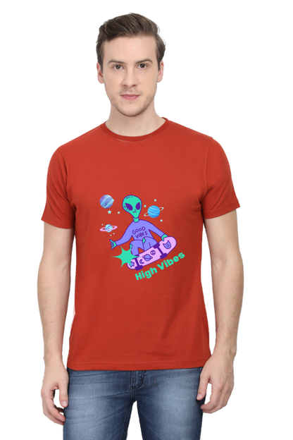 Men's Round Neck T-Shirt - High Vibes