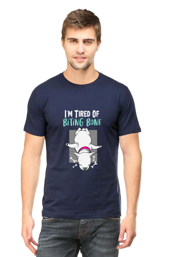 Men's Funny & Queen SVG Round Neck T-Shirt - biting