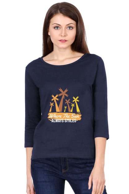 Women’s Full Sleeves Summer T-Shirts -  Always Smiles