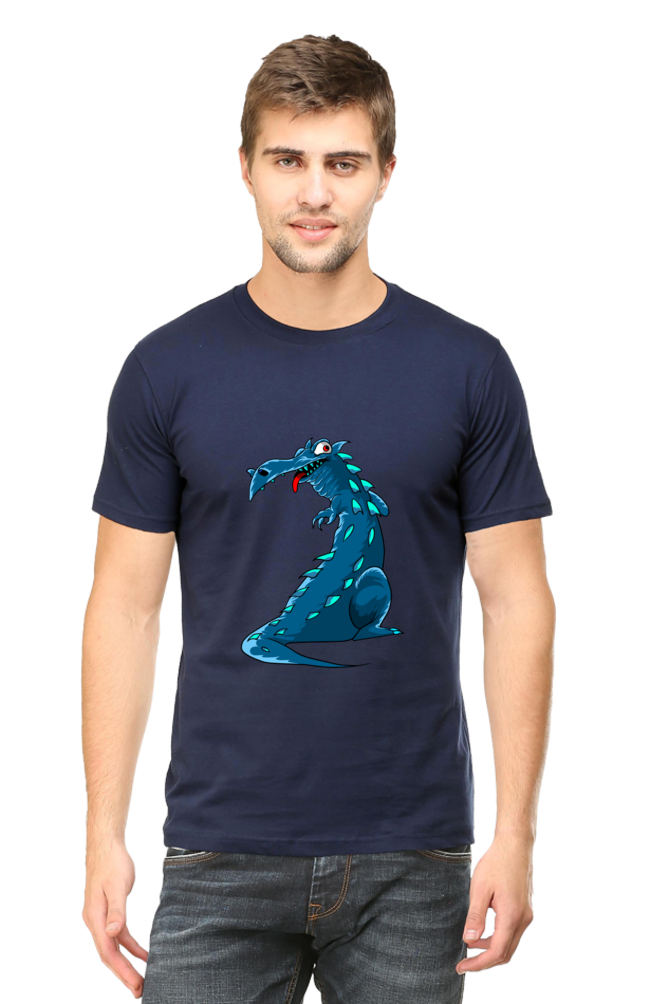 Men's Animal's & Monster's Cotton Round Neck T-Shirt - dinosaur