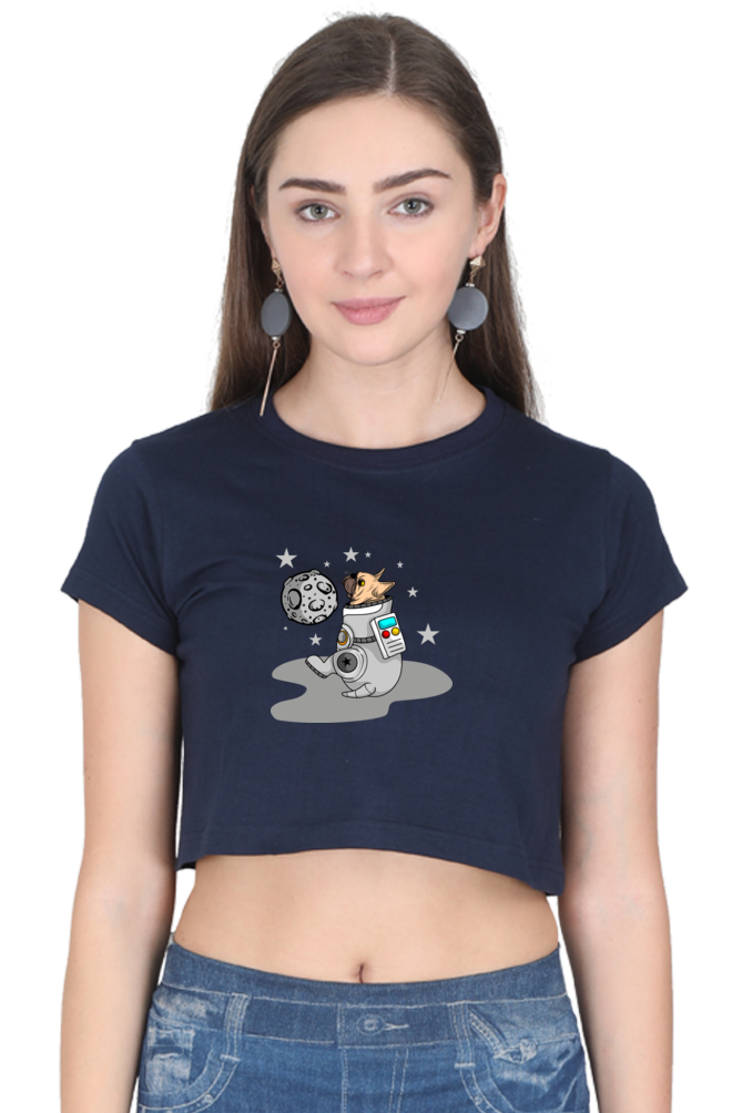Women Animal's & Monster's  Crop Top -  astro dog