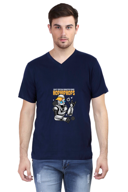 Men's Dance V Neck T-Shirt - robot urban hip-hop