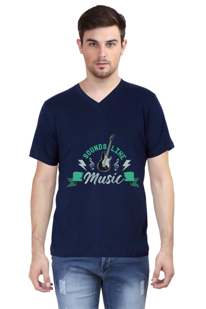 Men's V Neck T-Shirt - Sounds Like Music