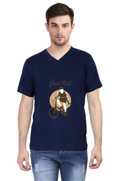 Men's BMX V Neck T-Shirt - just ride