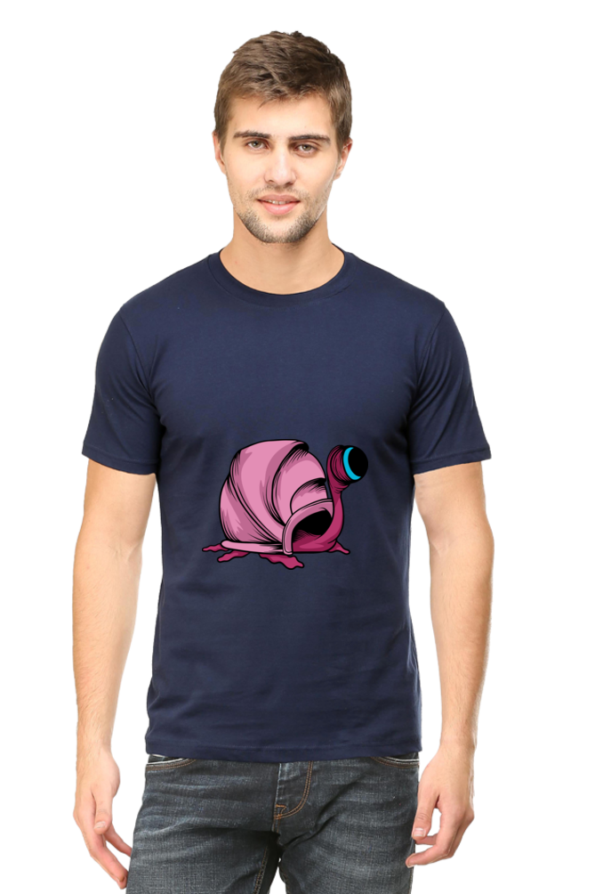 Men's Animal's & Monster's Cotton Round Neck T-Shirt - monster snail