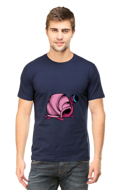 Men's Animal's & Monster's Cotton Round Neck T-Shirt - monster snail
