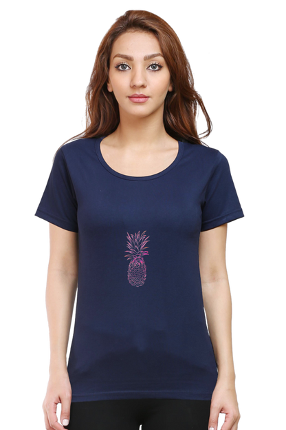 Women’s Round Neck Printed Minimalistic T-Shirts -  Fruit