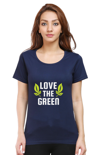 Women’s Round Neck Printed Gardening T-Shirts -   green