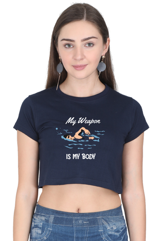 Women's Swimming Crop Top - Weapon